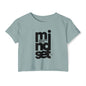 Mindset Crop Top — Vertical Bold Typography Women's Festival Tee