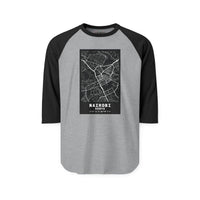 Nairobi Map Raglan Shirt — Vintage City Street Map Baseball Tee