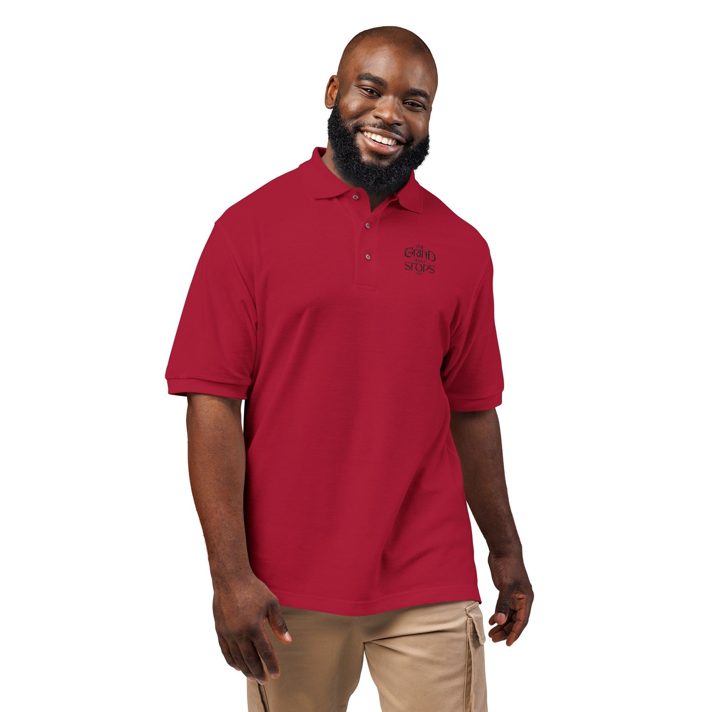 Embroidered 'Caution: Siren' Polo Shirt