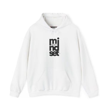 Mindset Vertical Logo Hoodie — Minimal Motivational Hooded Sweatshirt
