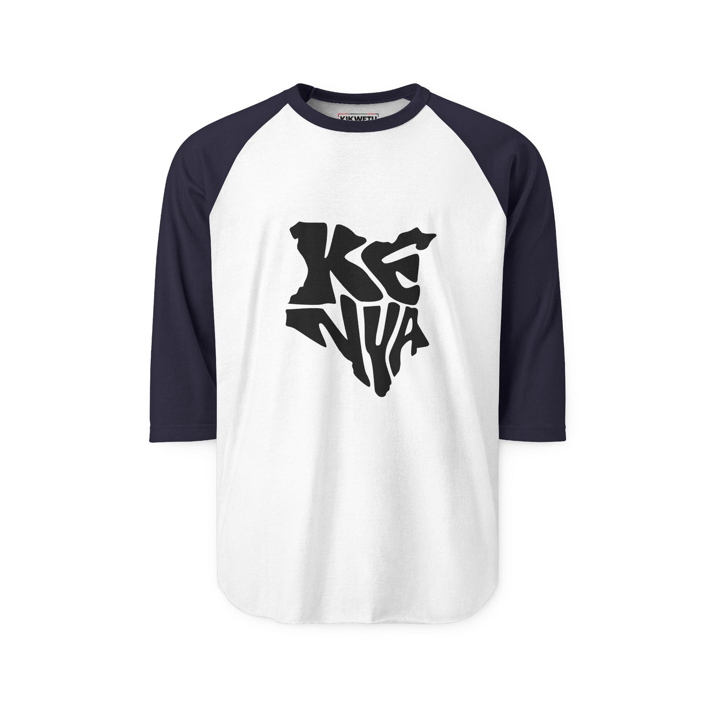 Kenya Map Raglan Shirt - Bold Typographic Kenya Baseball Tee