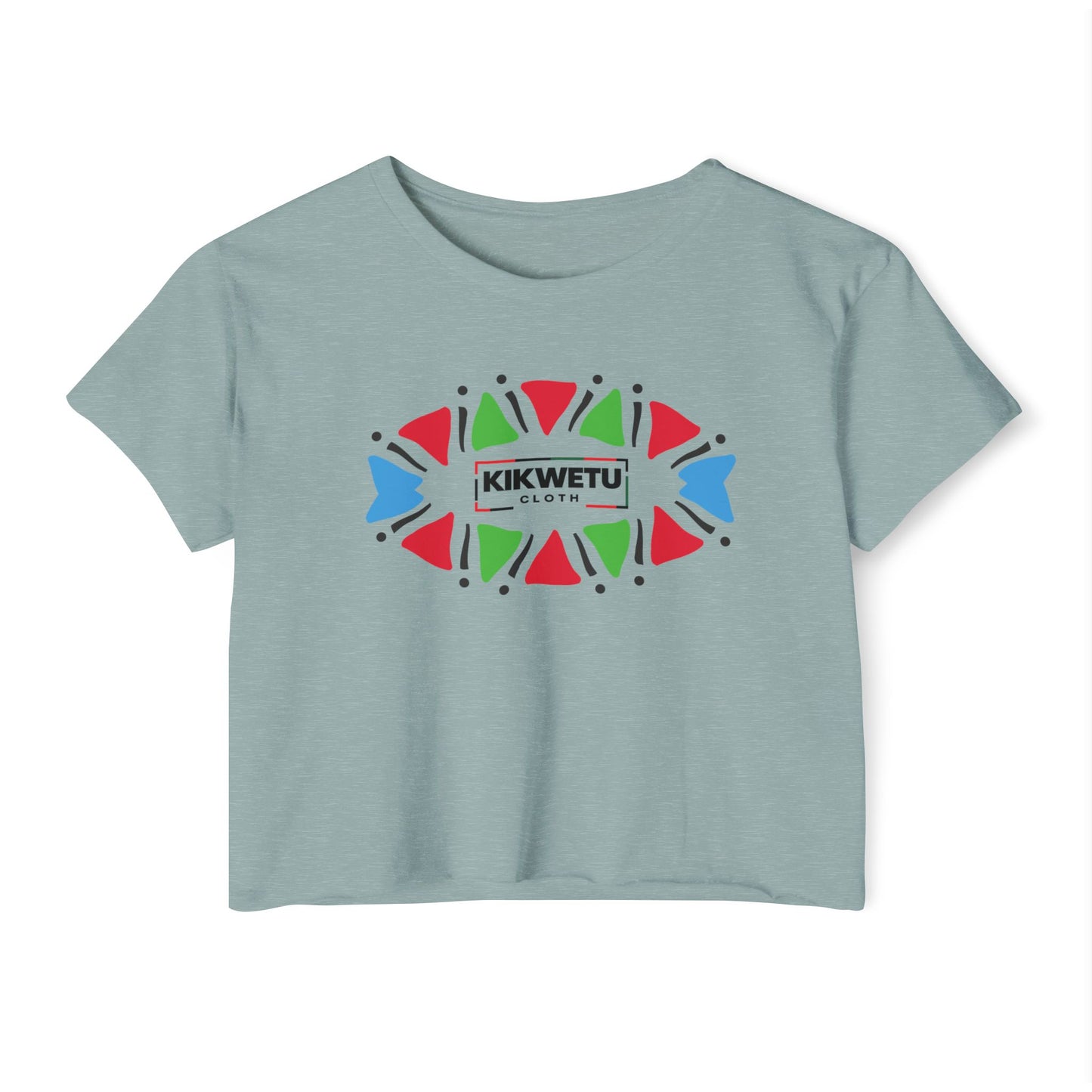 Festival Crop Top — Kikwetu Colorful Tribal Logo Women's Crop Tee
