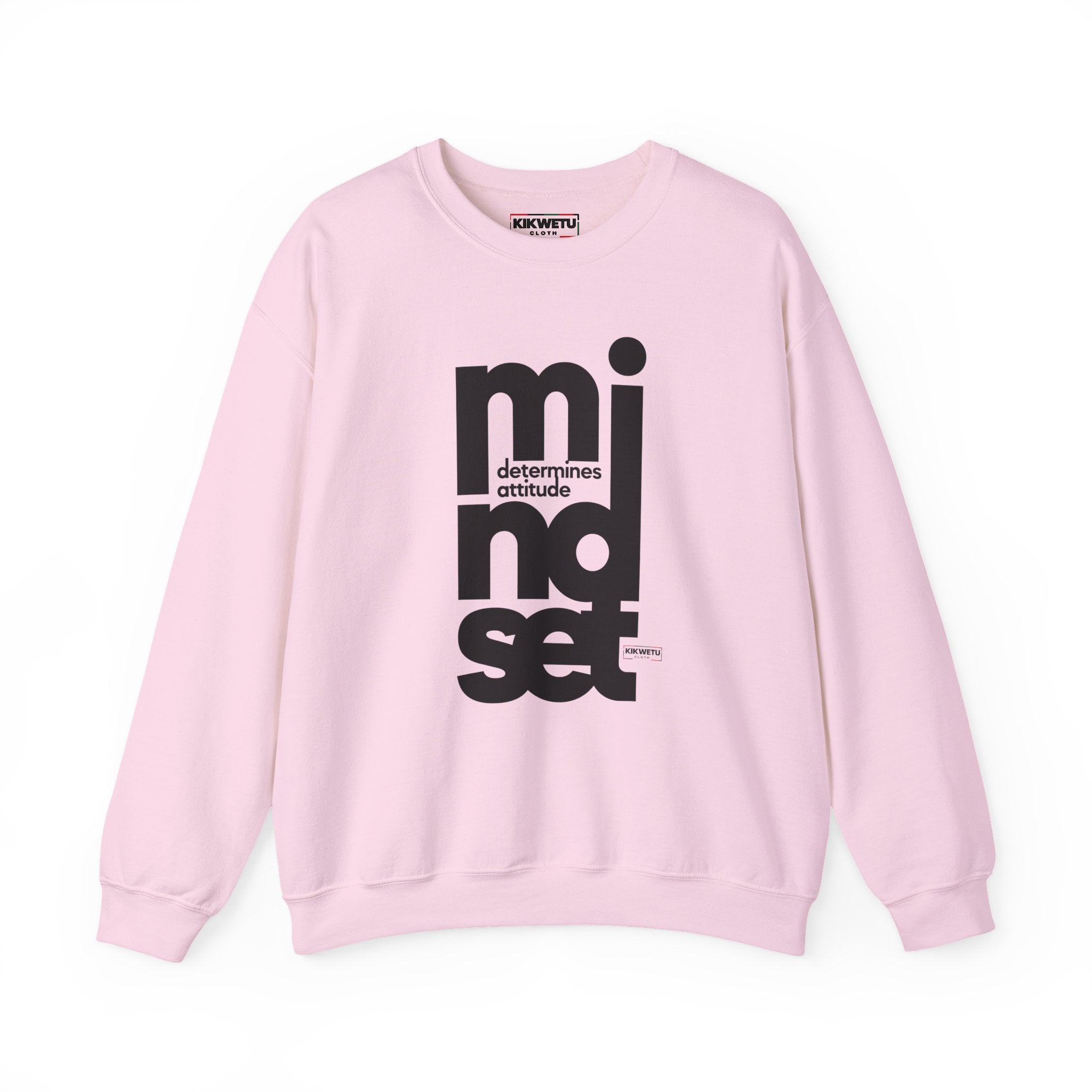 Mindset Crewneck Sweatshirt — "Mindset Determines Attitude" Minimal Typography