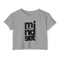 Mindset Crop Top — Vertical Bold Typography Women's Festival Tee