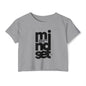 Mindset Crop Top — Vertical Bold Typography Women's Festival Tee
