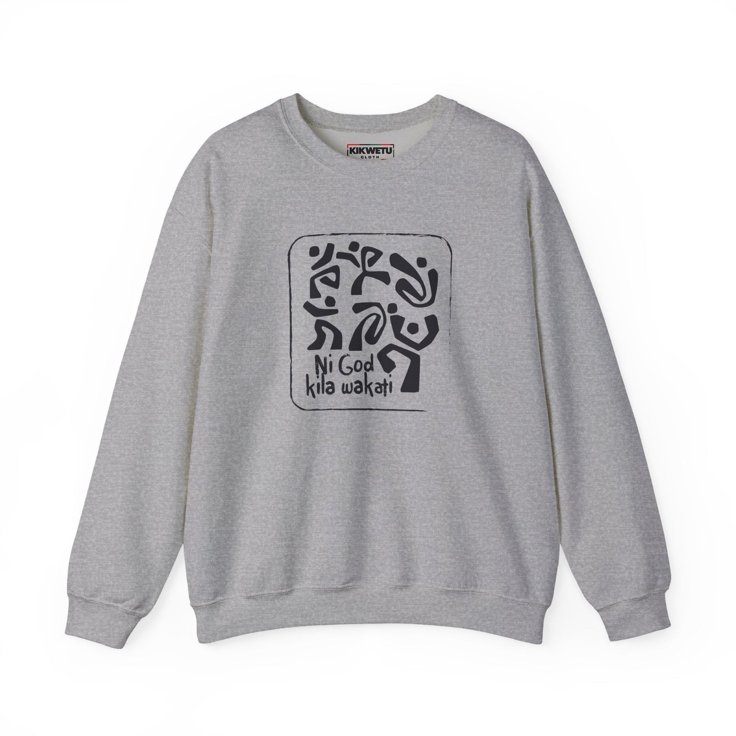 Crewneck Sweatshirt — Ni God kila wakati Black Tree Design