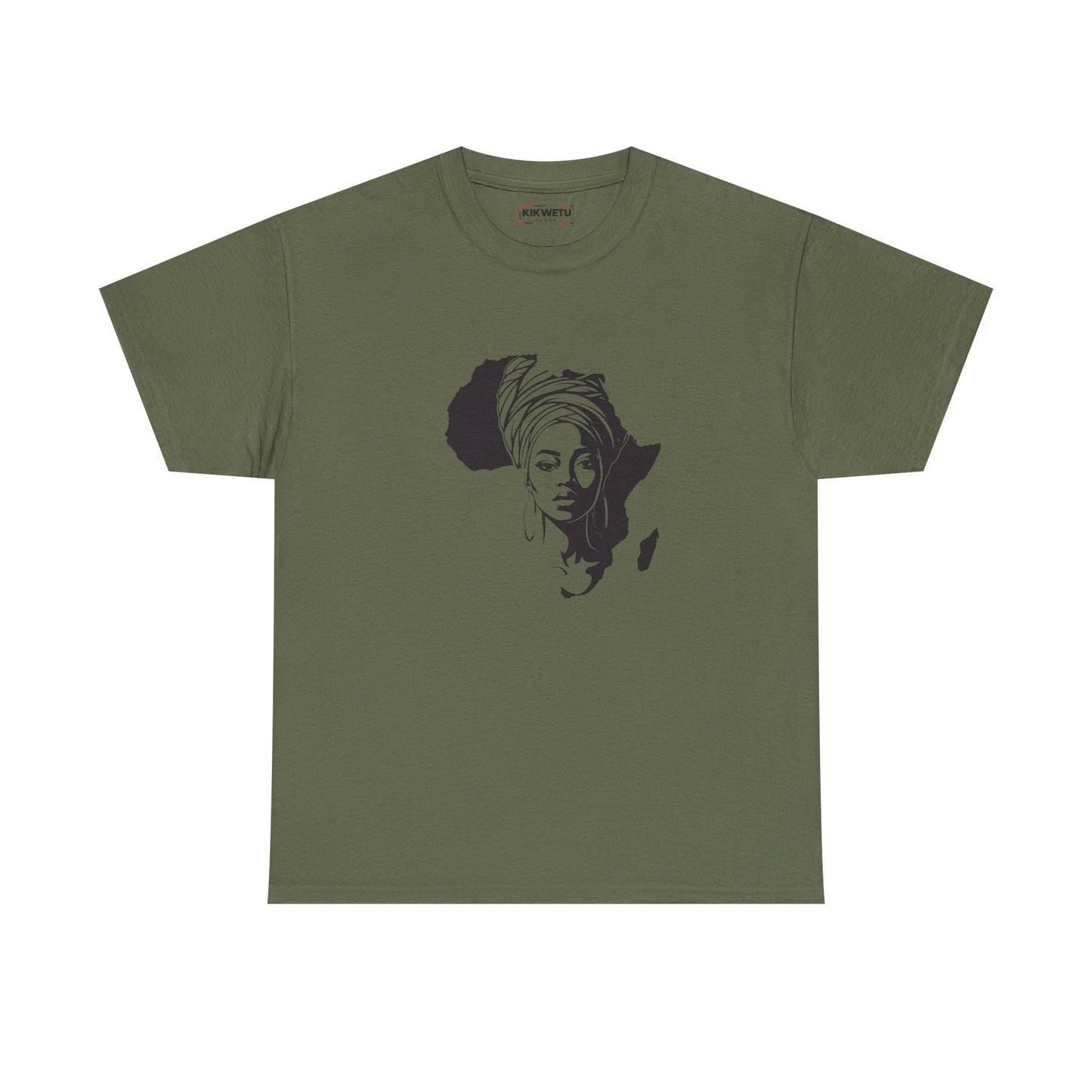 Africa Silhouette Tee with Headwrap Woman – Afrocentric Graphic T-Shirt