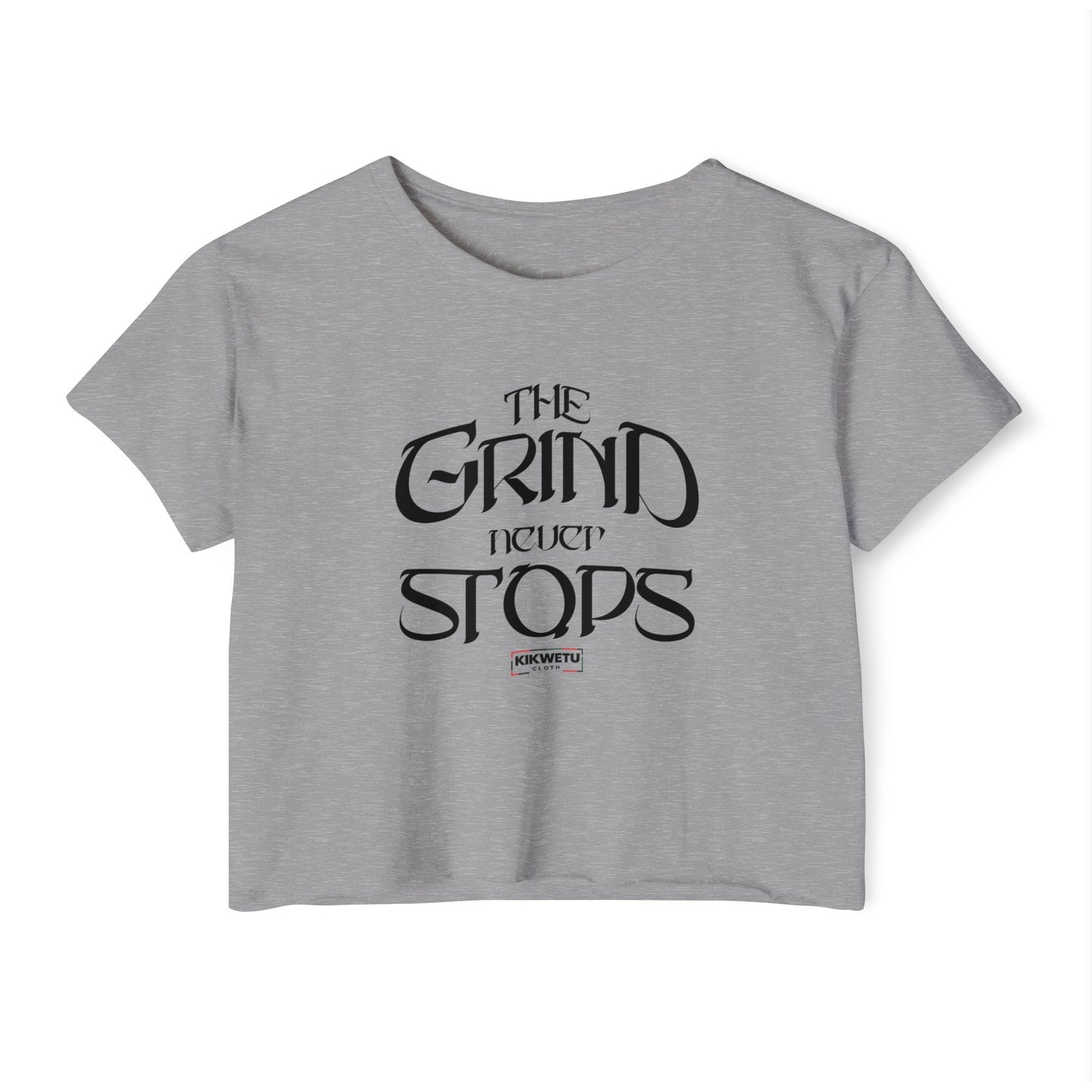 Women's Crop Top — "The Grind Never Stops" Festival Tee