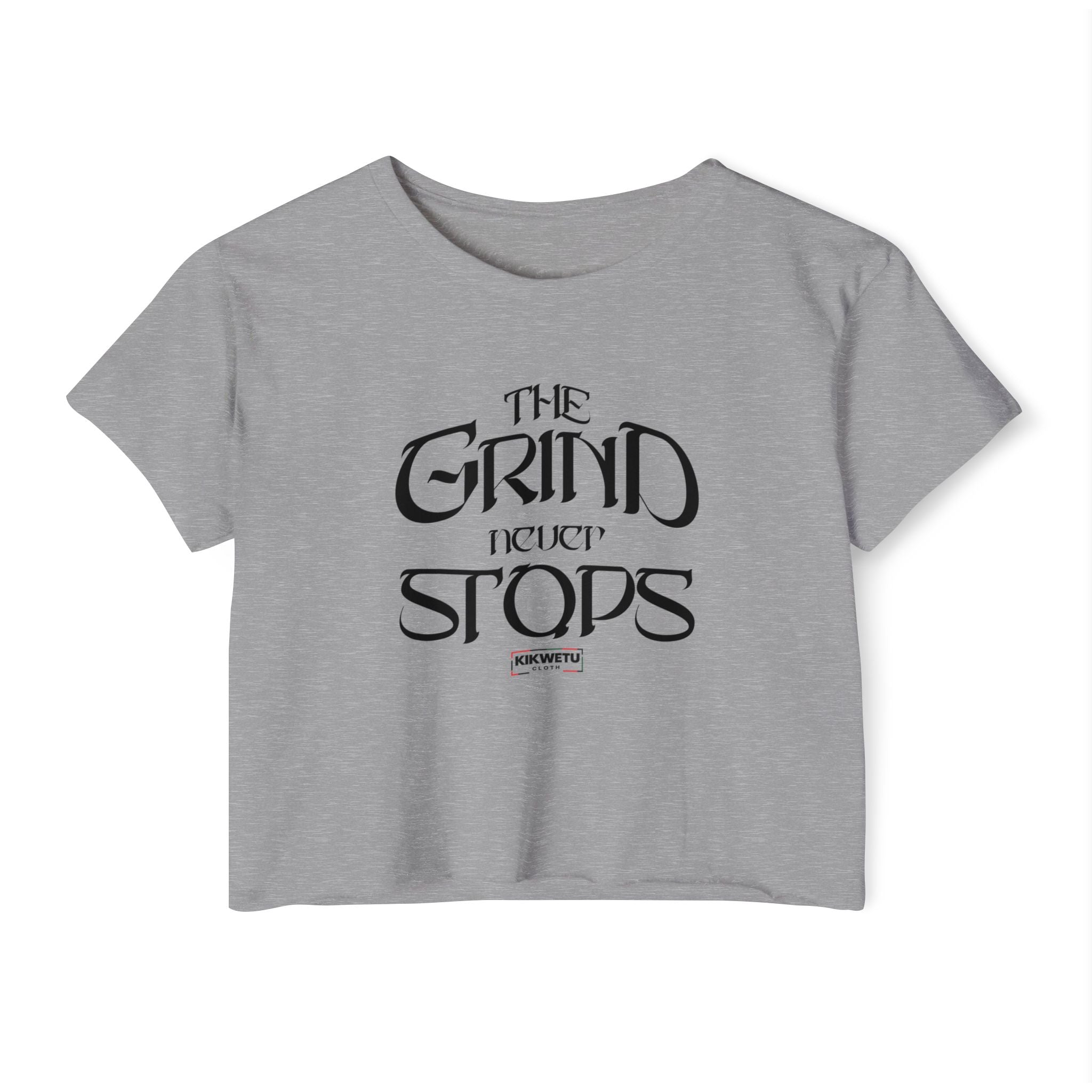 Women's Crop Top — "The Grind Never Stops" Festival Tee