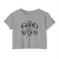 Women's Crop Top — "The Grind Never Stops" Festival Tee
