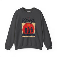 Kenya Safari Crewneck Sweatshirt — African Sunset Masai Design