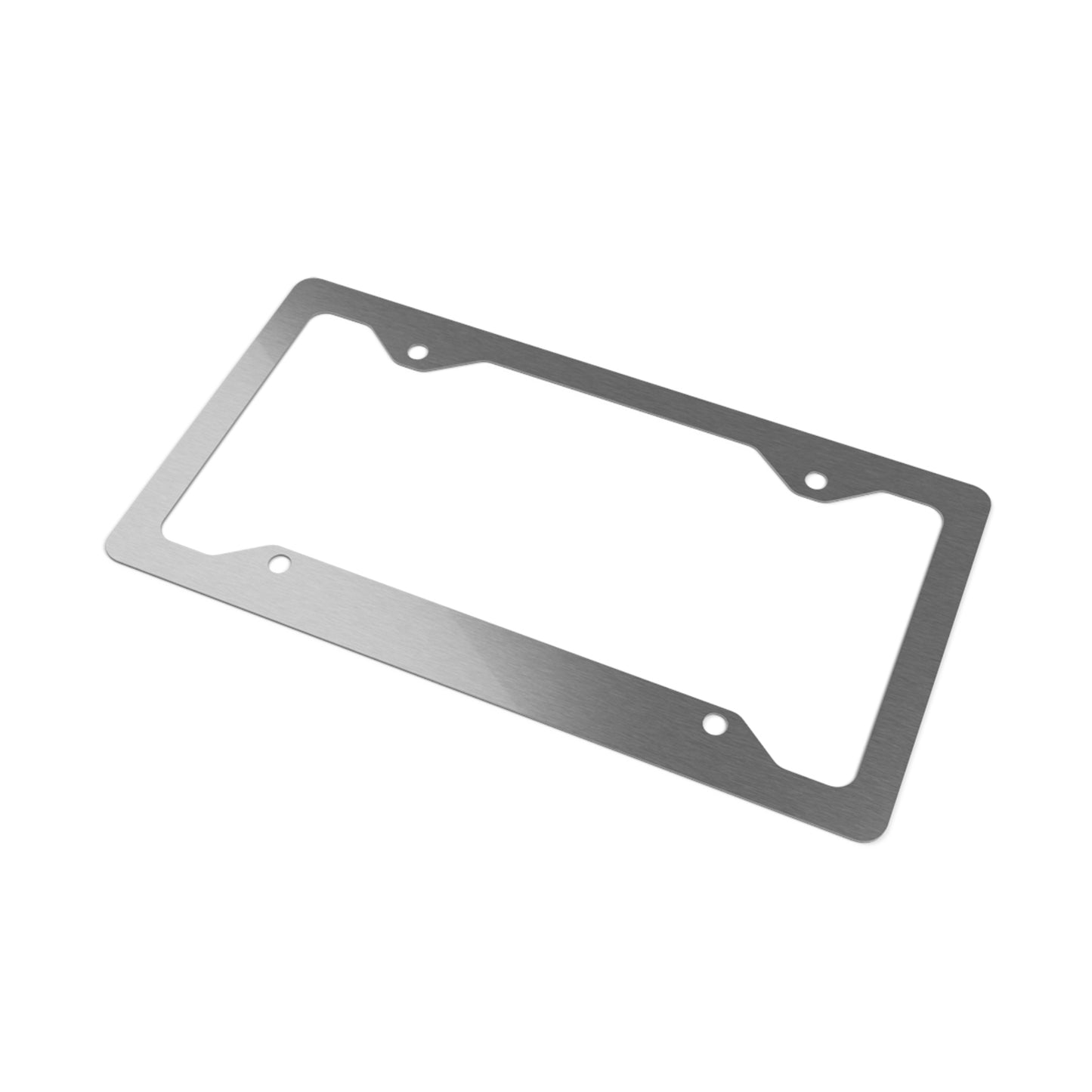 Metal License Plate Frame — Stainless Steel 254 Accent (Red & Green)