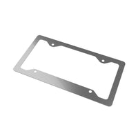 Metal License Plate Frame — Stainless Steel 254 Accent (Red & Green)