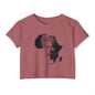 Africa Silhouette Crop Top — Afrocentric Headwrap Festival Shirt