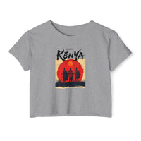 Kenya Sunset Crop Top — Tribal Silhouette Festival Tee