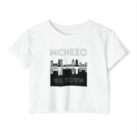 Mchezo Wa Town Crop Top — Black Skyline Festival Tee