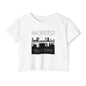 Mchezo Wa Town Crop Top — Black Skyline Festival Tee