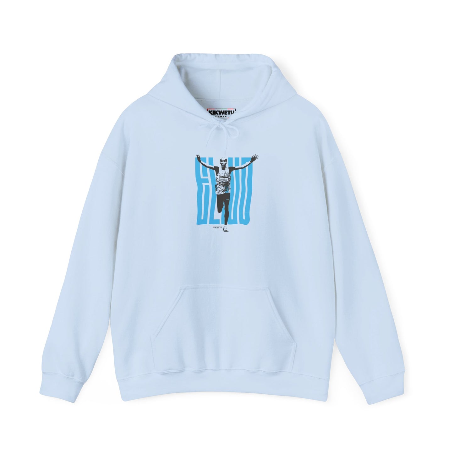 Hoodie — 'GEO' runner Graphic Hoodie with Striped Background