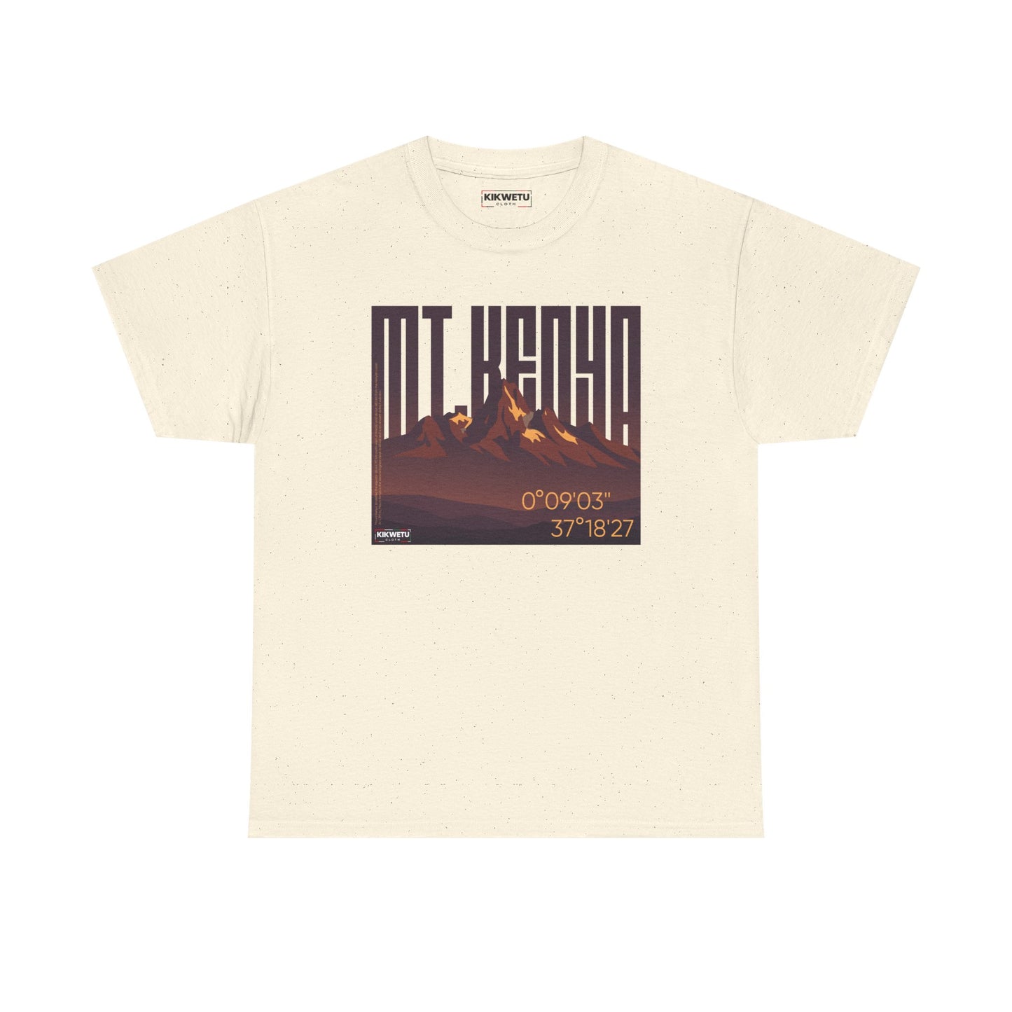 Mountain Graphic Tee – Retro Sunset "Mt Kenya" Coordinates Print