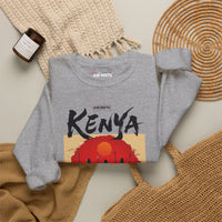 Kenya Safari Crewneck Sweatshirt — African Sunset Masai Design