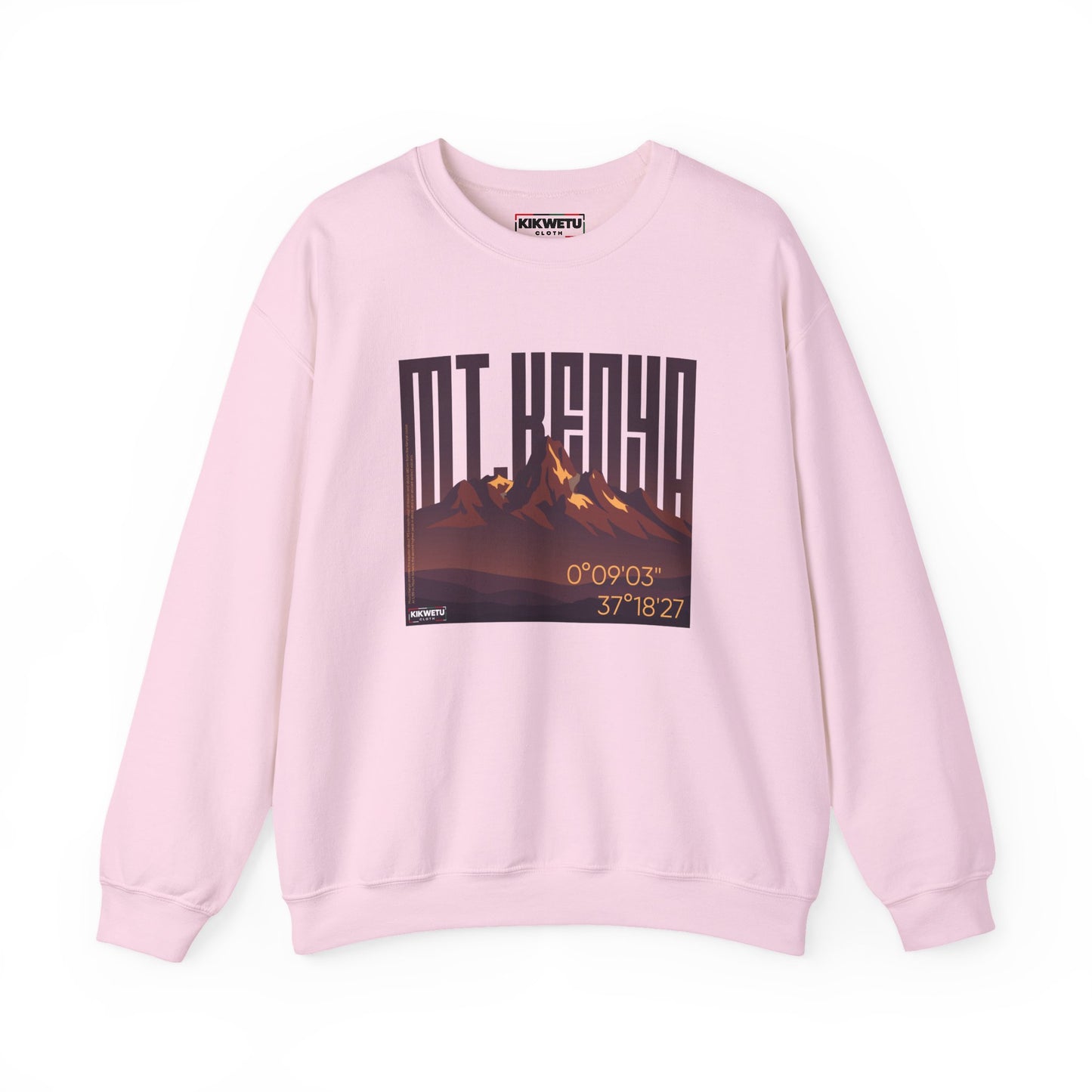 Mt. Kenya Crewneck Sweatshirt — Retro Mountain Graphic with Coordinates