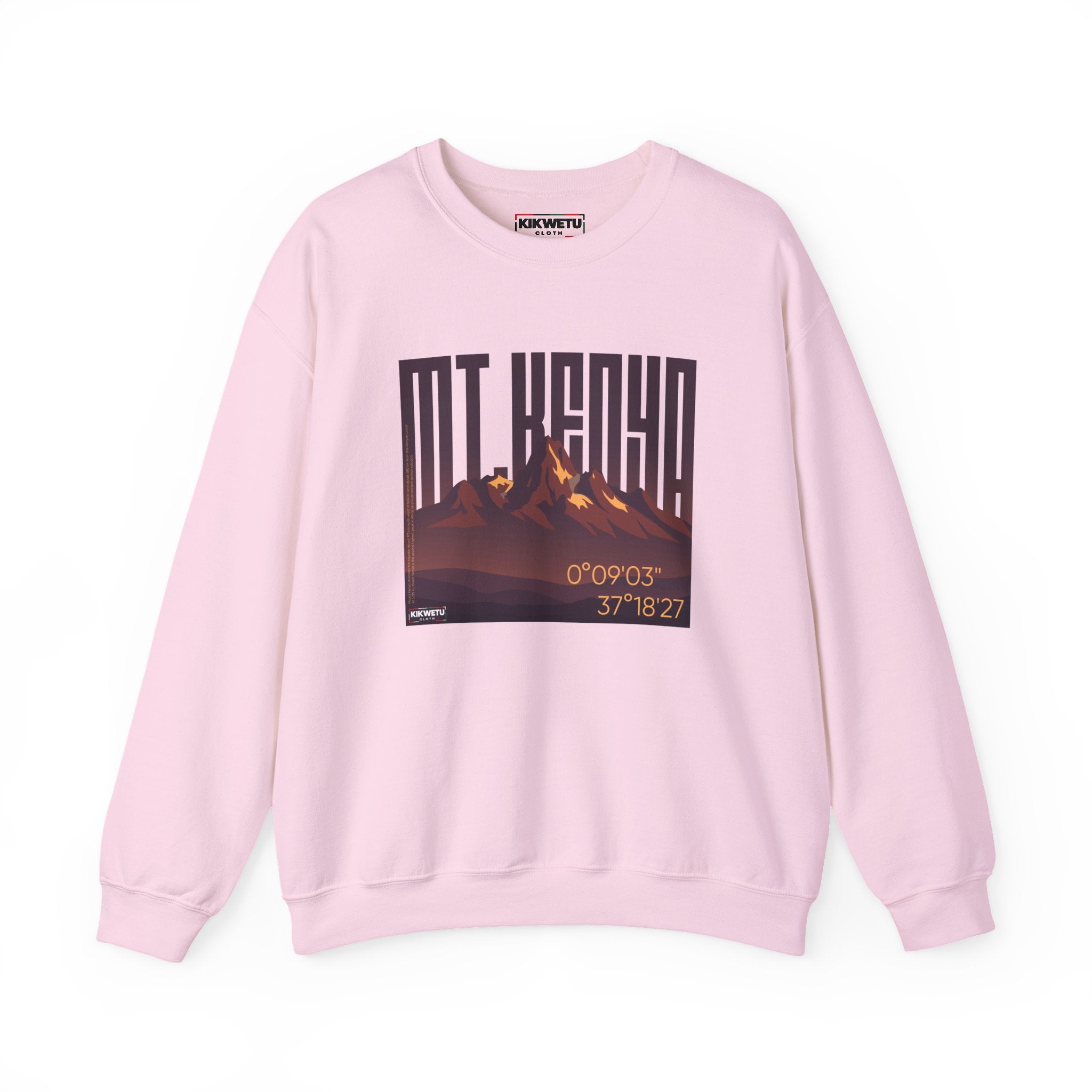 Mt. Kenya Crewneck Sweatshirt — Retro Mountain Graphic with Coordinates
