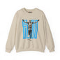 Crewneck Sweatshirt — Vintage Marathon Runner Graphic in Blue