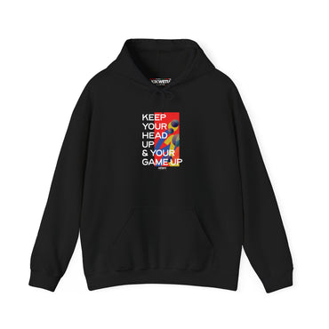 Hoodie — "Keep Your Head Up & Your Game Up" Motivational Graphic Hoodie