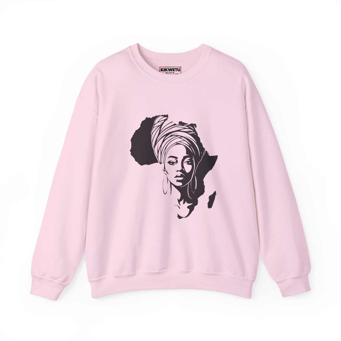African Queen Crewneck Sweatshirt — Afrocentric Africa Silhouette Design