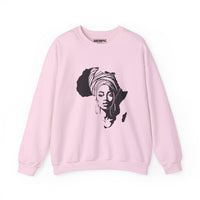 African Queen Crewneck Sweatshirt — Afrocentric Africa Silhouette Design