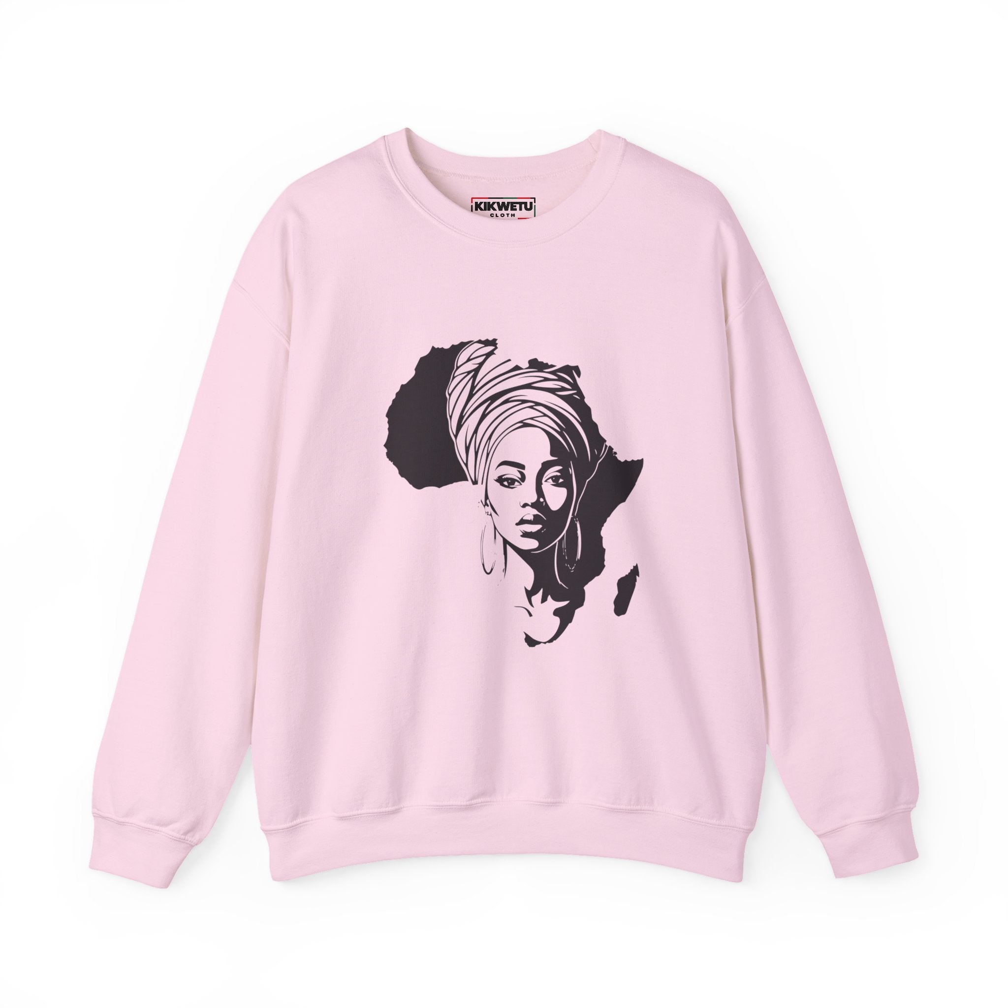 African Queen Crewneck Sweatshirt — Afrocentric Africa Silhouette Design