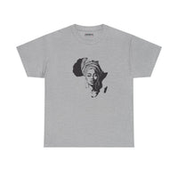 Africa Silhouette Tee with Headwrap Woman – Afrocentric Graphic T-Shirt