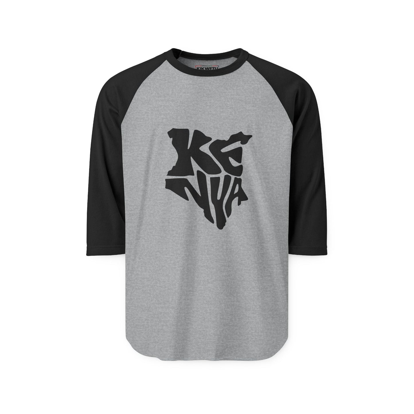 Kenya Map Raglan Shirt - Bold Typographic Kenya Baseball Tee