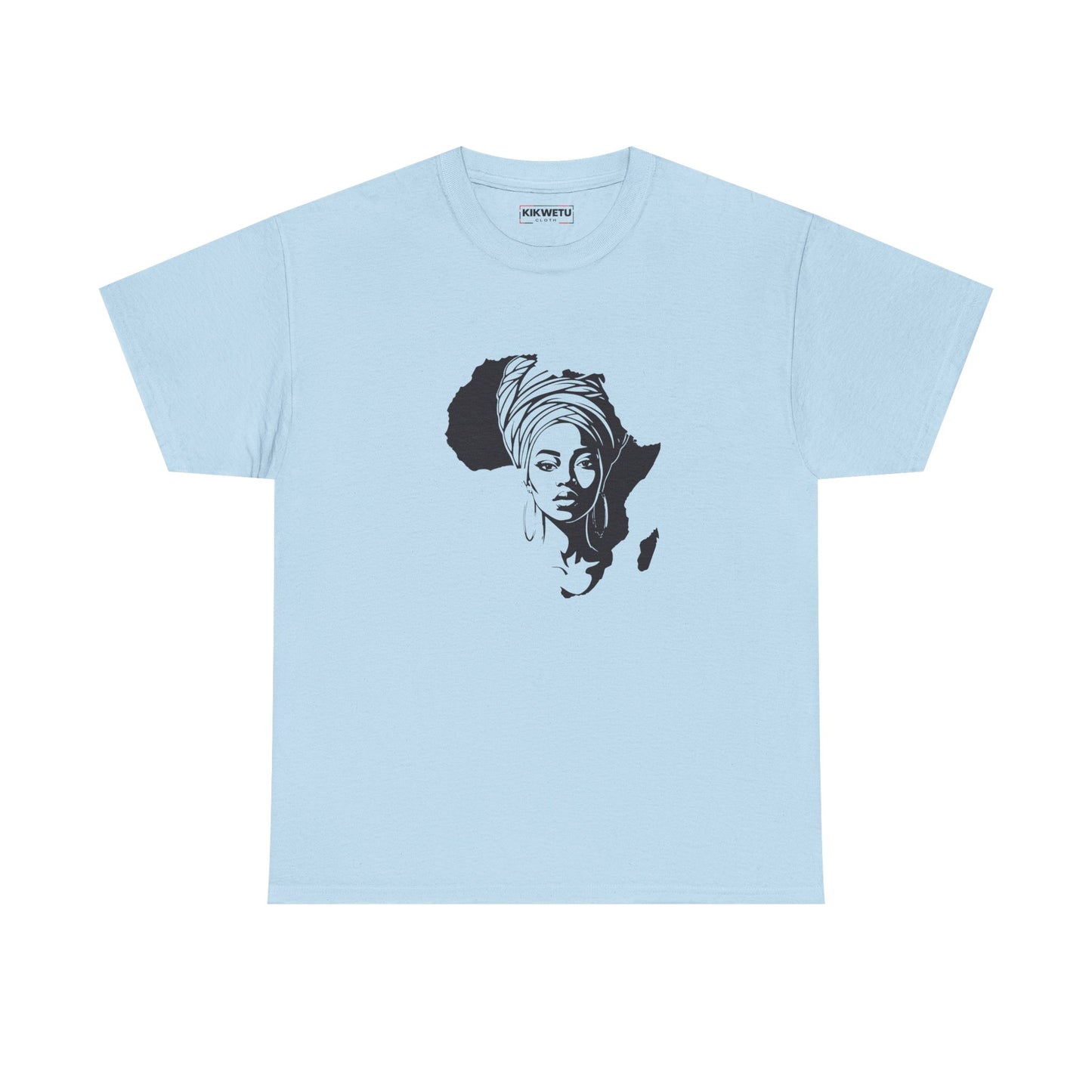 Africa Silhouette Tee with Headwrap Woman – Afrocentric Graphic T-Shirt