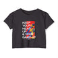 Festival Crop Top — "Keep Your Head Up & Your Game Up" Motivational Graphic