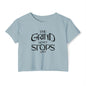 Women's Crop Top — "The Grind Never Stops" Festival Tee