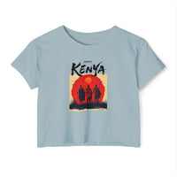 Kenya Sunset Crop Top — Tribal Silhouette Festival Tee