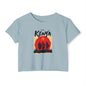 Kenya Sunset Crop Top — Tribal Silhouette Festival Tee
