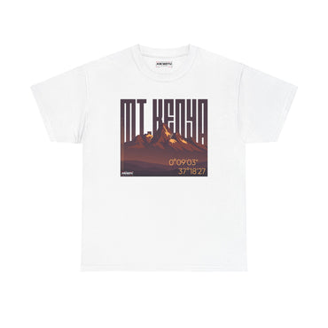 Mountain Graphic Tee – Retro Sunset "Mt Kenya" Coordinates Print