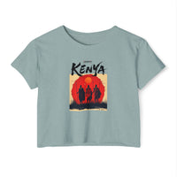 Kenya Sunset Crop Top — Tribal Silhouette Festival Tee
