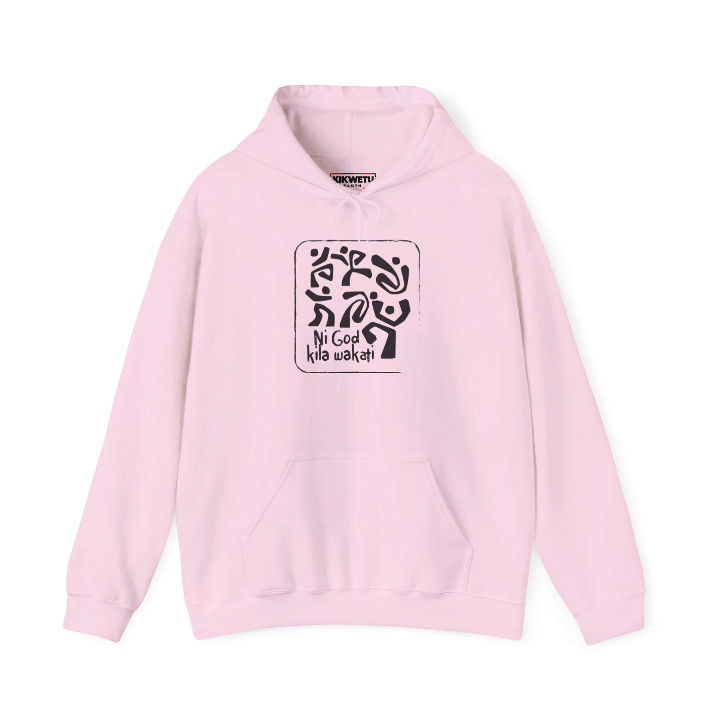 Hoodie — Minimalist Black & White Abstract Design “Ni God Kila Wakati”