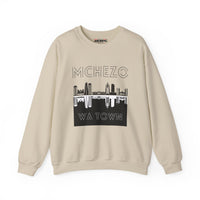 Mchezo Wa Town Crewneck Sweatshirt - Urban Skyline Graphic