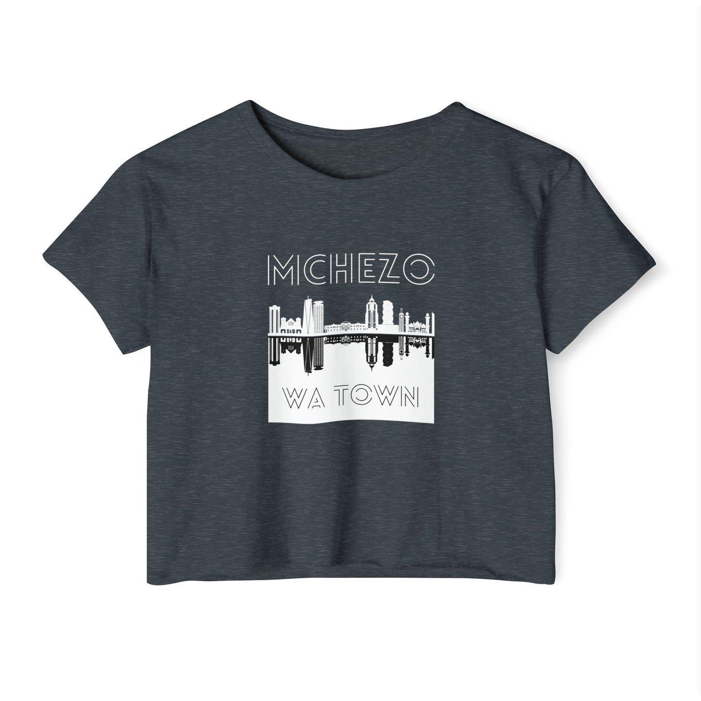 Festival Crop Top — "Mchezo Wa Town" Skyline Graphic Women's Crop Tee