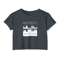 Festival Crop Top — "Mchezo Wa Town" Skyline Graphic Women's Crop Tee
