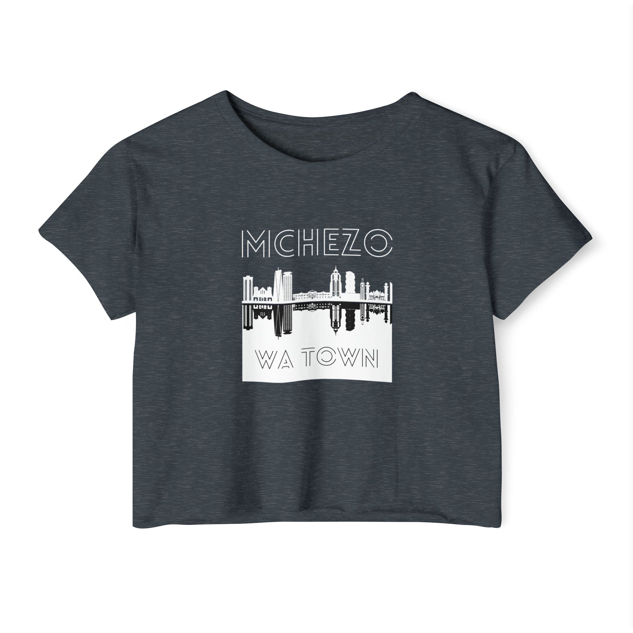 Festival Crop Top — "Mchezo Wa Town" Skyline Graphic Women's Crop Tee