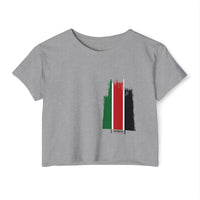 Festival Crop Top — Brushstroke Pan-African Flag Design