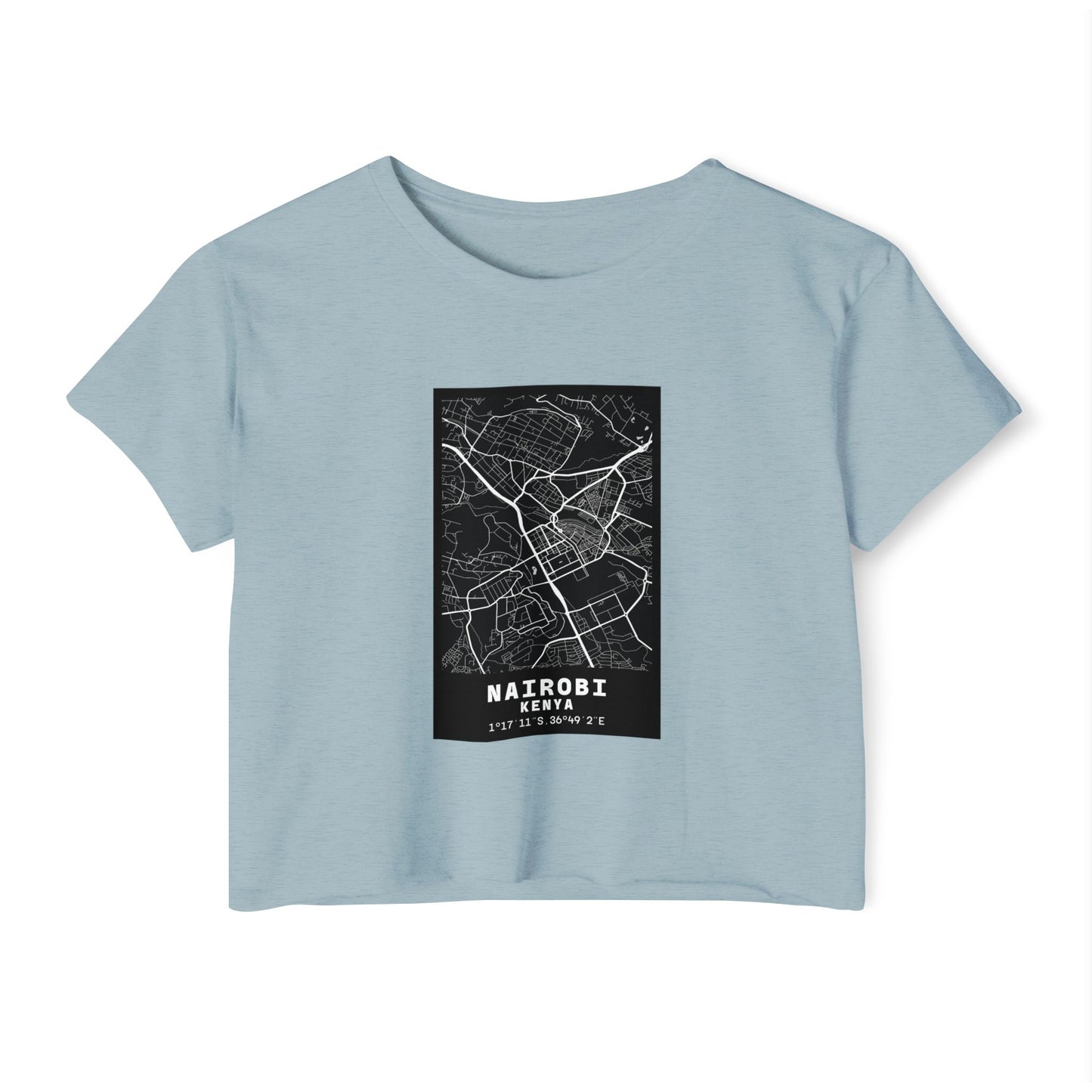 Nairobi Map Crop Top — Women's City Map Festival Tee