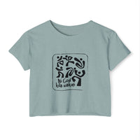 Festival Crop Top — Black Tribal Graphic "Ni God kila wakati"