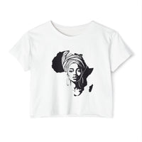 Africa Silhouette Crop Top — Afrocentric Headwrap Festival Shirt