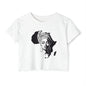 Africa Silhouette Crop Top — Afrocentric Headwrap Festival Shirt